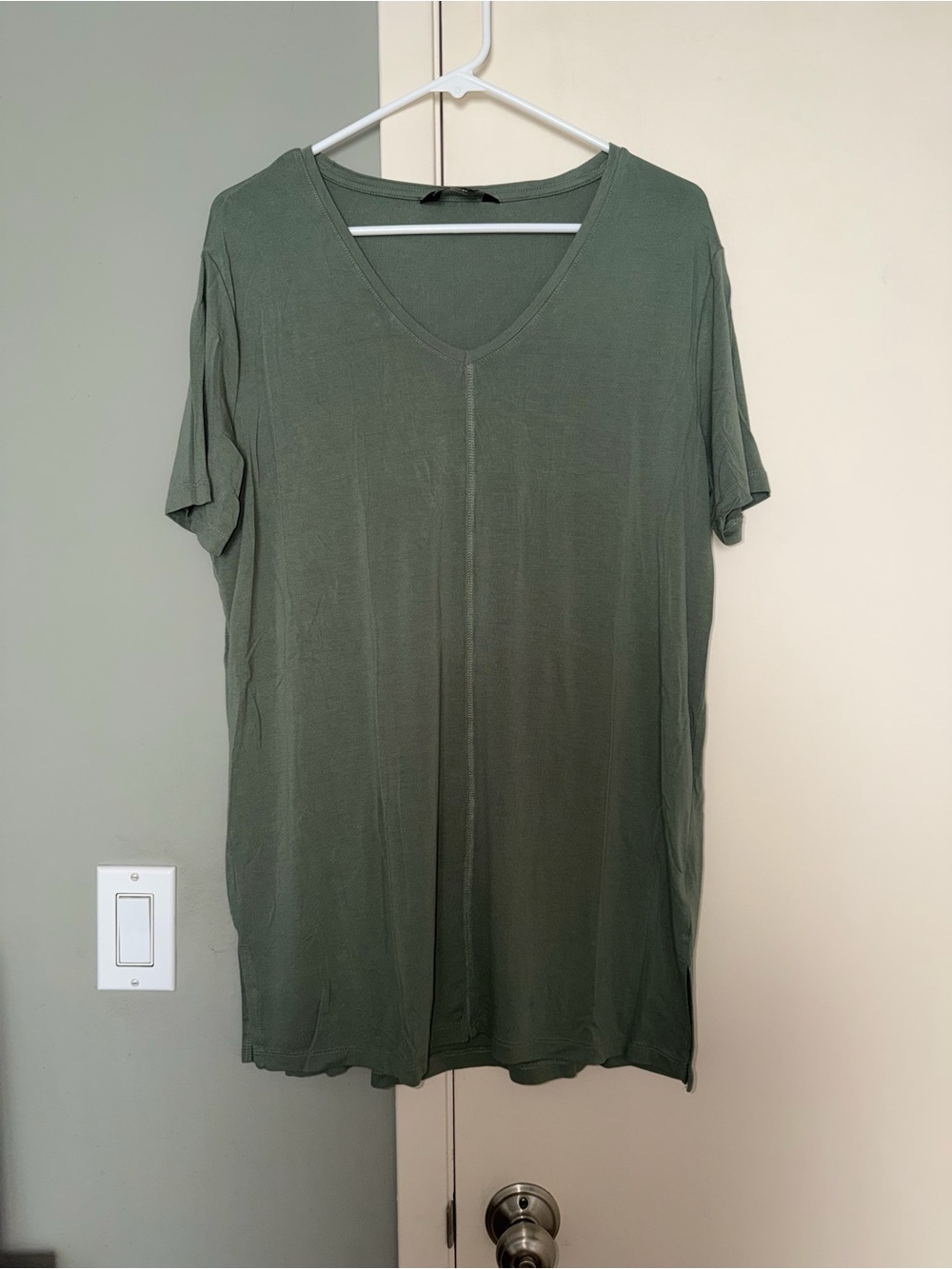 F&F Olive Green V-Neck T-Shirt Dress